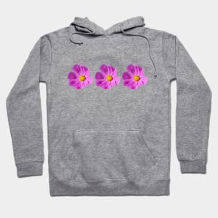 Three Pink Cosmos Flowers Floral Photo Hoodie